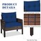 Costway 3PCS Outdoor Rattan Conversation Set Patio Garden Cushioned Sofa Chair